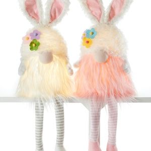 Easter Gnome w Bunny Rabbit Ears Hat Sitter Led Lighting  25"  ✳️Choice✳️